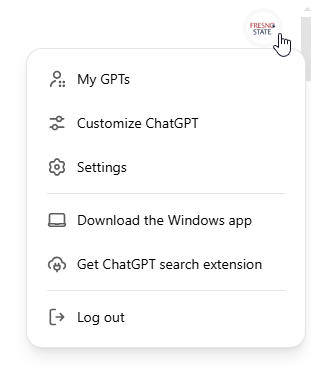 The account icon provides access to multiple features