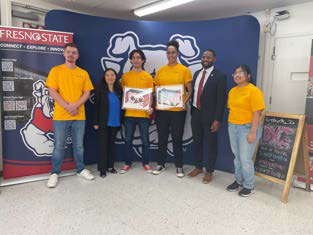 students standing with ledership