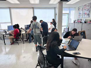 students working in a classroom