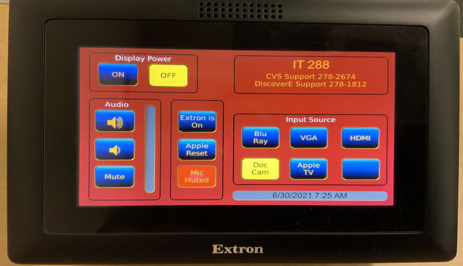 Digital control panel with Mic Mute button
