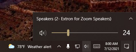 Speaker volume settings