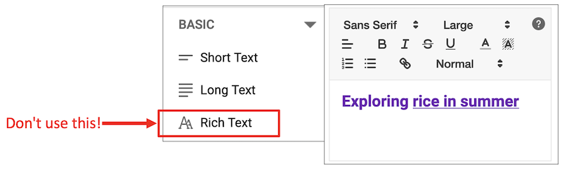 showing rich text in navigation