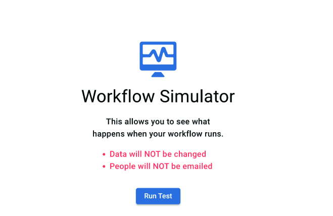 workflow simulator screen