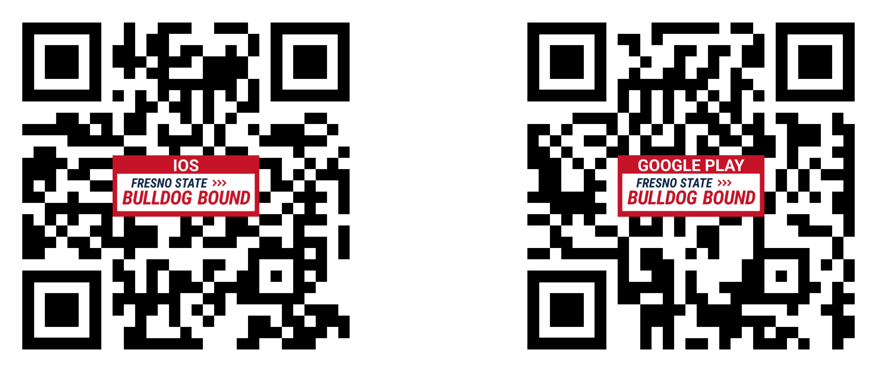 qr codes to download the app, IOS and Google Play