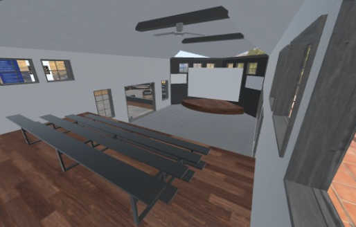 screenshot of the VR world of CSU Cafe - Teaching and Learning