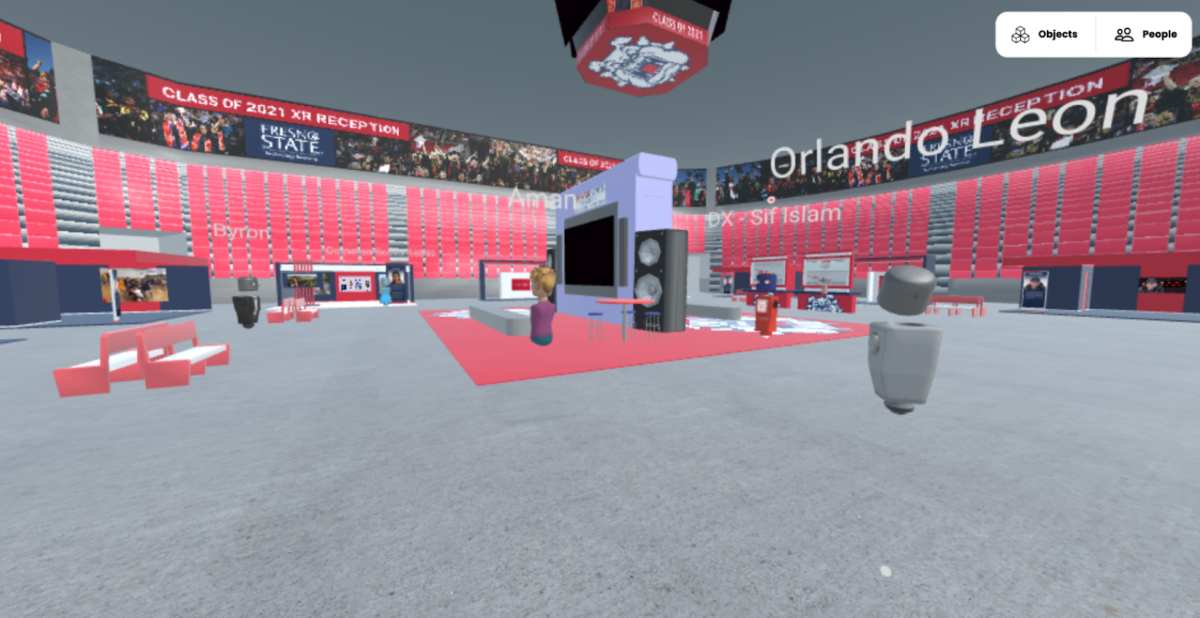 screenshot of the virtual learning space in VR