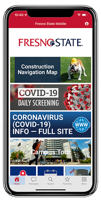 Fresno State mobile app home page