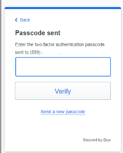 passcode sent to phone in preferred authentication method