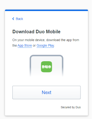 download duo mobile in preferred authentication method
