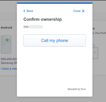 confirm ownership authentication through phone 