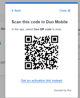 scan qr code in duo mobile 