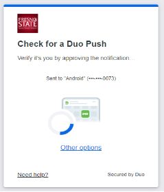 check for duo push need help option 