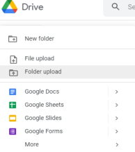 Screenshot of google drive tools