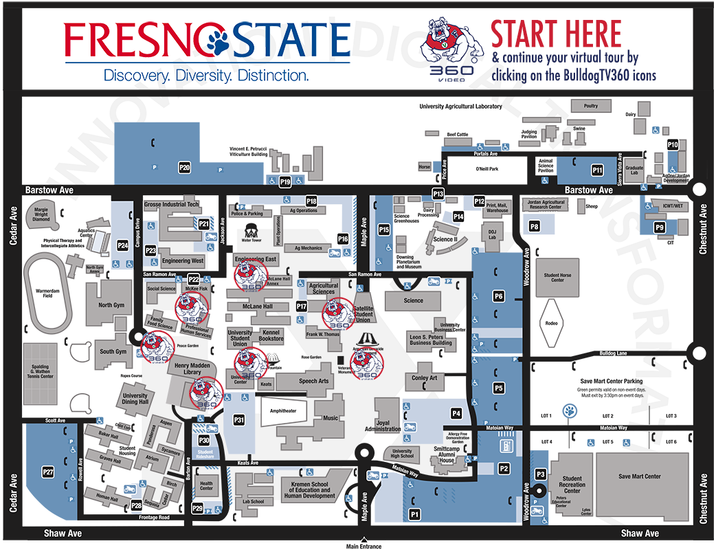 Fresno State VR360 Campus Map